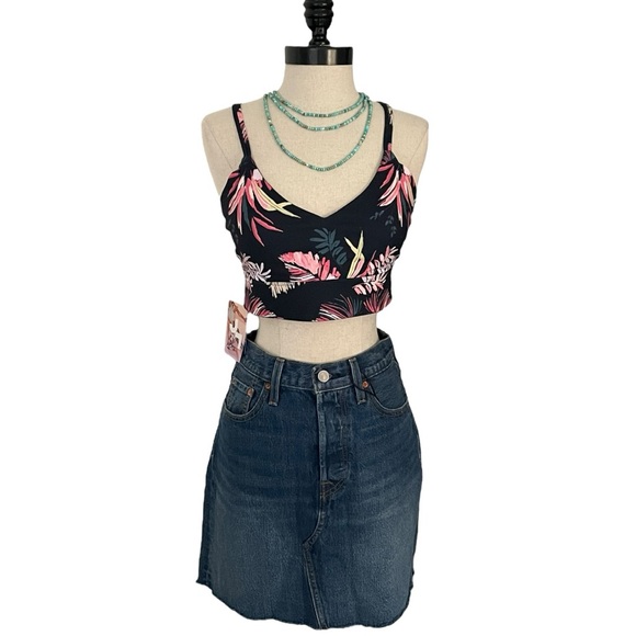 Joy Lab Multicolor Tropical Print Sports Bra With Removable Cups - Large -NWT - Picture 2 of 7